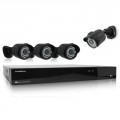 Thomson kit de vidéosurveillance nvr 8 canaux  1080p poe + 4 caméras 720p poe + dd 1to