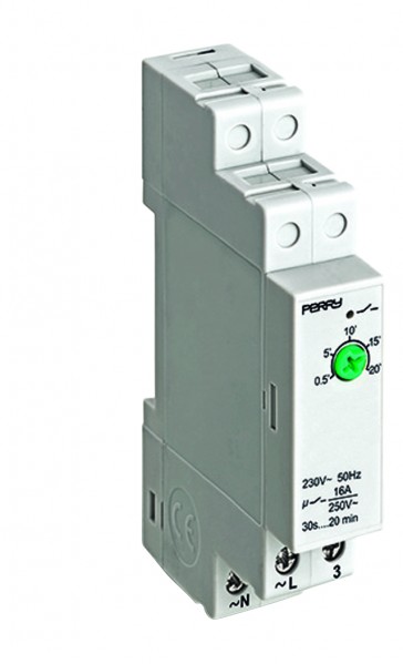 Minuterie d'escalier Perry Electric 16A 250V réglable de 30s à 20mn