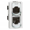 Prise doubleur téléphone/Ethernet RJ45 Legrand Mosaic - UTP - 8 contacts - 1 mod - LCS²