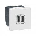 Alimentation USB Legrand 230 V / 5 V - 2 ports - 2 modules - blanc