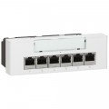 Switch-line Legrand Mosaic - 10/100 base T - 6+1RJ45 - POE - 6 mod - blanc