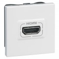 Prise audio vidéo Legrand Mosaic - HDMI - 2 mod - blanc