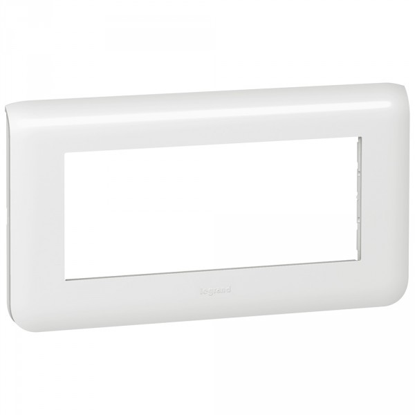 Plaque pour prise et interrupteur Legrand Mosaic - 5 modules - horizontal - blanc