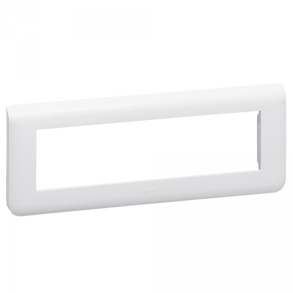 Plaque pour prise et interrupteur Legrand Mosaic - 8 modules horizontal - blanc