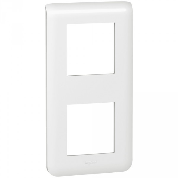 Plaque pour prise et interrupteur Legrand Mosaic - 2x2 modules vertical - blanc