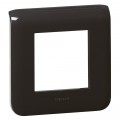 Plaque pour prise et interrupteur Legrand Mosaic - 2 modules - anthracite