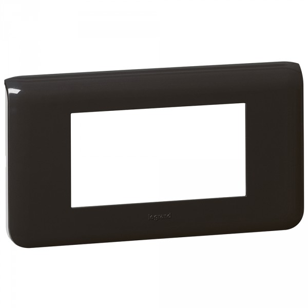Plaque pour prise et interrupteur Legrand Mosaic - 4 modules horizontal - Anthracite