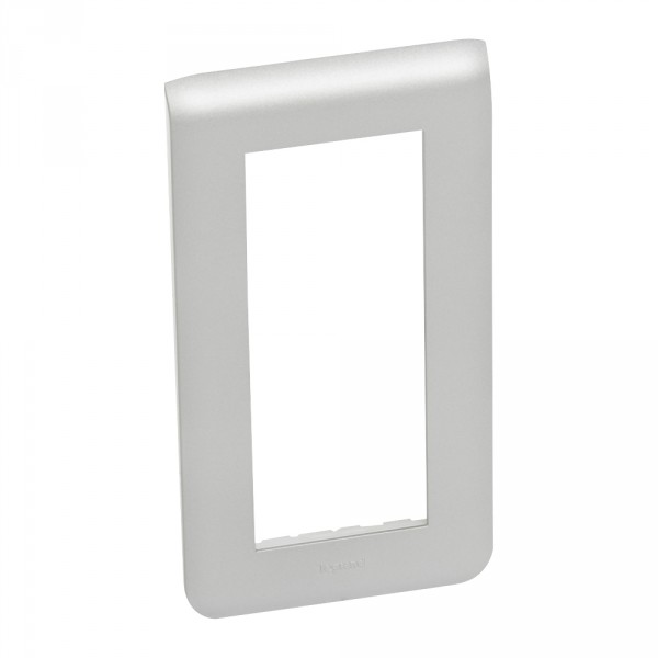 Plaque pour prise et interrupteur Legrand Mosaic - 5 modules vertical - alu - Legrand - 079325