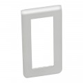 Plaque pour prise et interrupteur Legrand Mosaic - 5 modules vertical - alu - Legrand - 079325