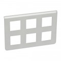 Plaque pour prise et interrupteur Legrand Mosaic - 2x3x2 modules - alu