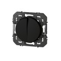 Double interrupteur ou va-et-vient Legrand Dooxie 10AX 250V~ finition noir - emballage blister