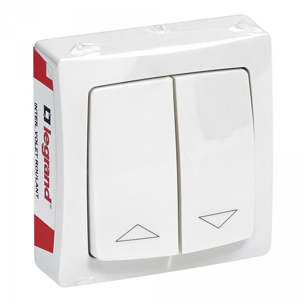 Interrupteur Individuel Volet Roulant - Appareillage Saillie Blanc - Pour Commande Manuelle Des Volets