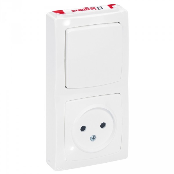 Legrand 097625 les apparents - interrupteur + prise 2p - saillie