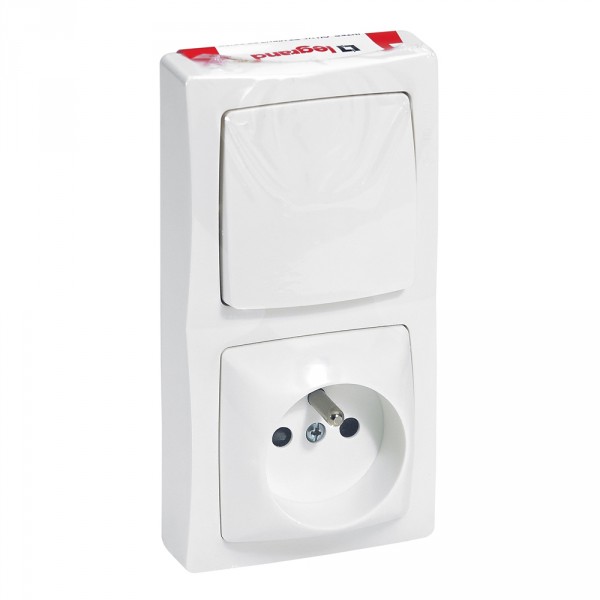 Legrand 097626 les apparents - interrupteur + prise 2p+t - saillie