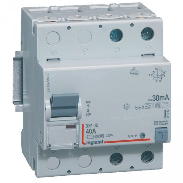 Interrupteur Différentiel Legrand DX³-ID – 2P, 40A, Type A, 30mA – Pour Cuisine, Lave-linge, Plaques De Cuisson - 2