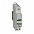Inter poussoir (à accrochage) modulaire double fonction contact 1NO + voyant LED vert 110V~ à 400V~ - 1 module