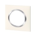 Plaque Legrand Dooxie carrée 1 poste finition blanc avec bague effet chrome