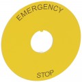 Osmoz étiquette - pour arrêt d'urgence - jaune - Ø80 ''EMERGENCY STOP''