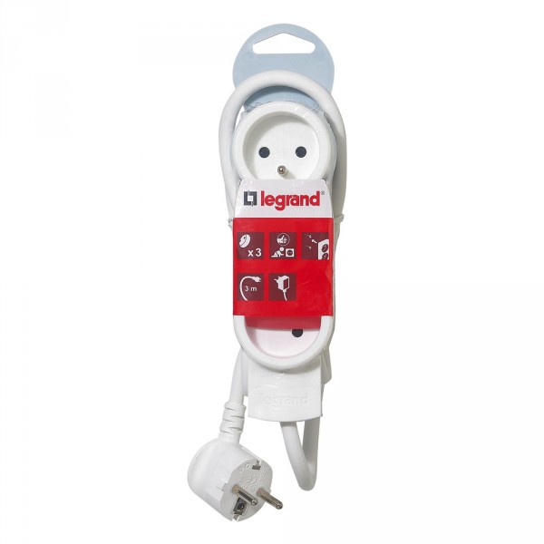 Rallonge multiprise standard - 3x2P+T - cord 3 m