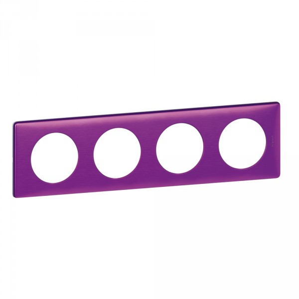Plaque Legrand Céliane Métal - 4 postes - Violet Irisé