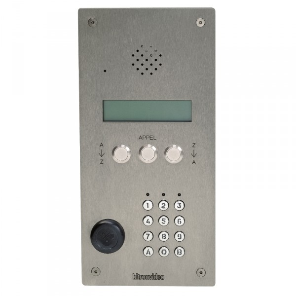 Platine digitale à défilement de noms inox 2.5 mm audio (1+n), clavier codé 