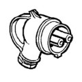 Fiche ML - IP44 - 16 A - 24 V~ - 2P - sortie coudée - métal