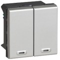 Interrupteur multifonctions bus/scs gestion d'éclairage Legrand Mosaic-2 directions-alu