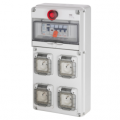 Coffret de chantier 4 X 2p+t 10/16a + avec différentiel 30mA Arrêt d'urgence