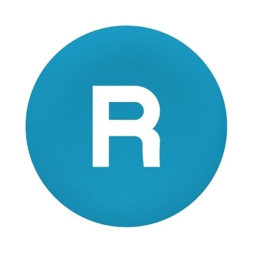 Harmony - capsule pr bouton poussoir - ø22 - affleurant lisse - 'r' - bleu