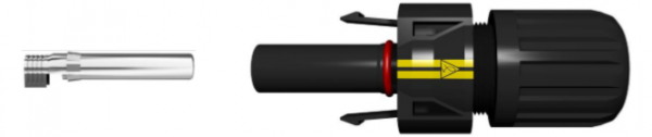 Connecteur photovoltaique femelle Solinq CAE Axitronic Ø4mm débrochable  section cable 4 à 6mm2