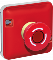 Oxxo arret d'urgence 1/4 tour compos jaune/rouge ip55
