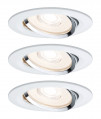 Kit de 3 Spots Blancs Encastrés LED Réflecteur 6,8 W Coin Paulmann – Graduable et Orientable