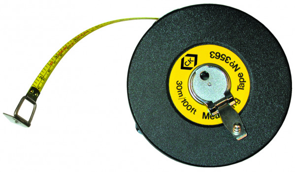 Mètre ruban nylon avec dérouleur de  30 m