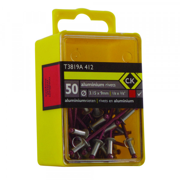 50 rivets en aluminium 3,15 x 9  mm