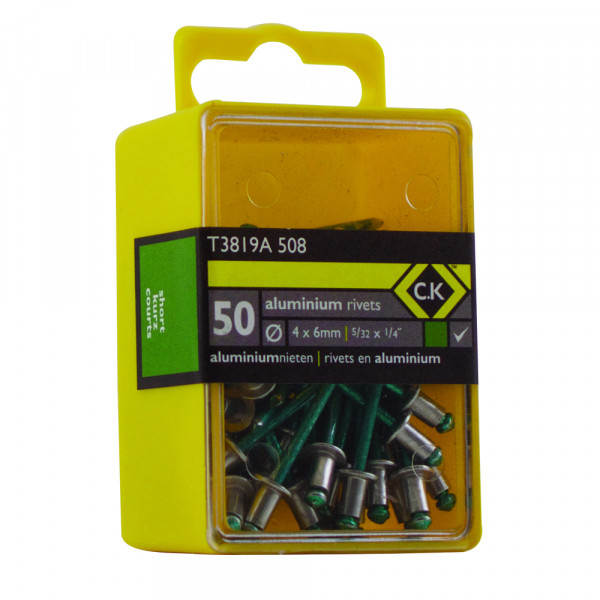 50 rivets en aluminium 4 x 6  mm