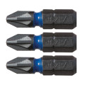 Embout de vissage impact blue steel 25 mm - pz1, 3 sur carte blister