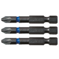 Embout de vissage impact blue steel 50 mm - pz1, 3 sur carte blister