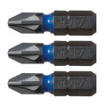 Embout de vissage impact blue steel 25 mm - pz2, 3 sur carte blister