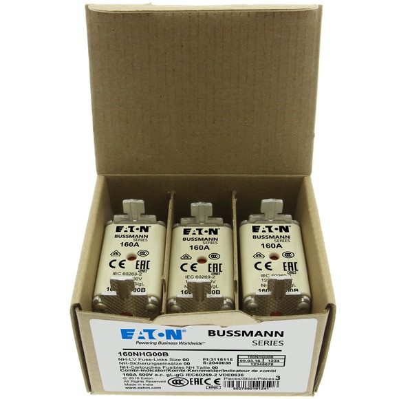 Eaton 160nhg00b nh fuse 160a 500v gg/gl size 00
