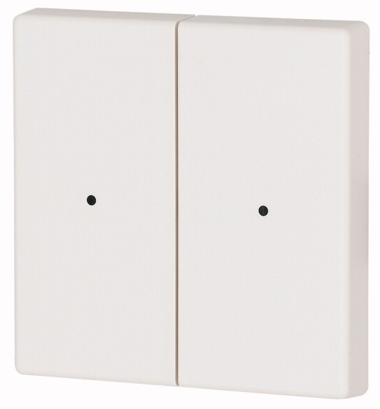 Bouton à bascule, double, avec led, blanc (CWIZ-02/01-LED)