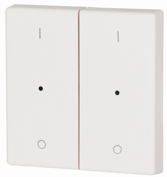 Bouton à bascule, double, avec led, i/0, blanc (CWIZ-02/11-LED)