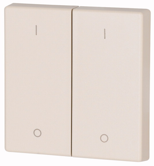 Bouton à bascule, double, i/0, crème (CWIZ-02/12)