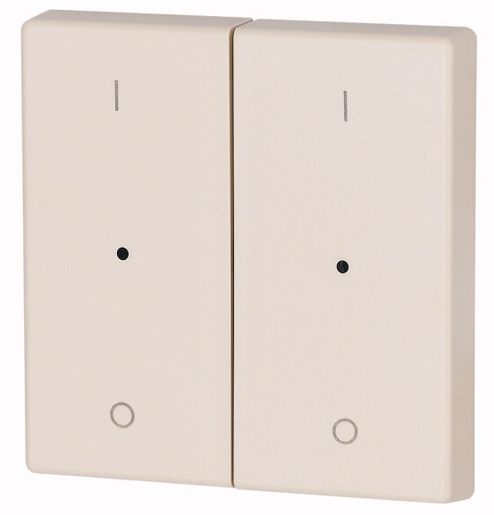 Bouton à bascule, double, avec led, i/0, crème (CWIZ-02/12-LED)
