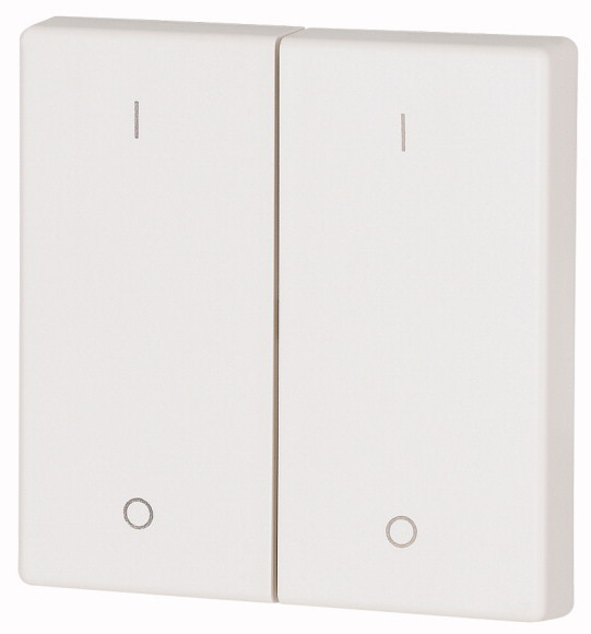 Bouton à bascule, double, i/0, blanc brillant (CWIZ-02/41)