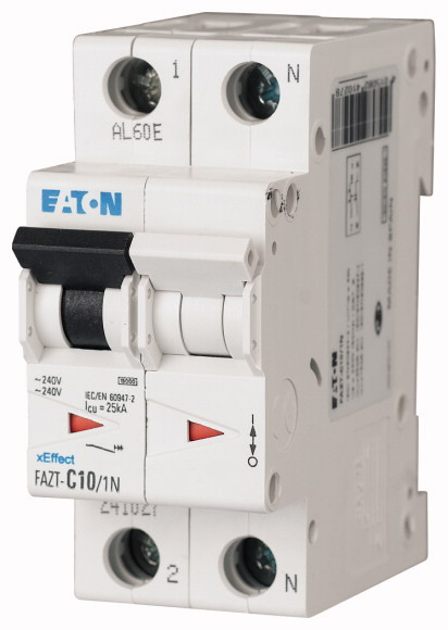 Disjoncteur Modulaire EATON PLGC4-C10/1N - 10A Courbe C - 1P+N - Manette Orange - Raccordement Sans Vis - Protection Circuit