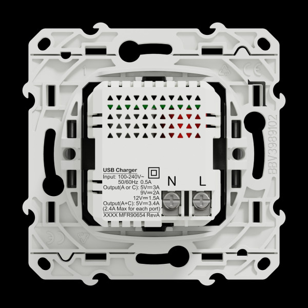 Schneider - Odace Prise Double USB Anthracite - Type A C - 2.4A - Réf : S540401 - Vente Matériel Électrique