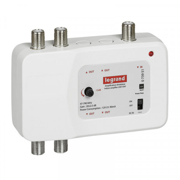 Amplificateur d'intérieur - HD LINE - 4 sorties - Compatible TNT HD Amplificateur d'intérieur - HD LINE - 4 sorties - Compatible TNT HD