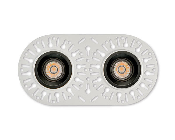 Encastré 1901 noir trimless double fixe 2700k faisceau extensif dim 230v ip65