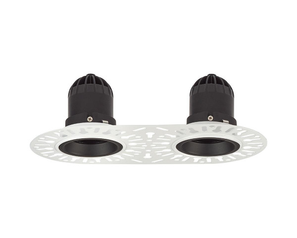 Encastré 1901 noir trimless double fixe 2700k faisceau extensif dim 230v ip65