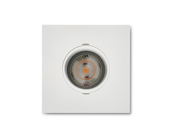 Encastré 1901 blanc carré orientable  2700k faisceau moyen dim 1-10v